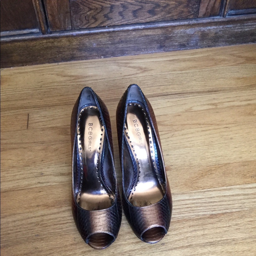 Bcbg Leather, Block Heel Open Toe - image 1